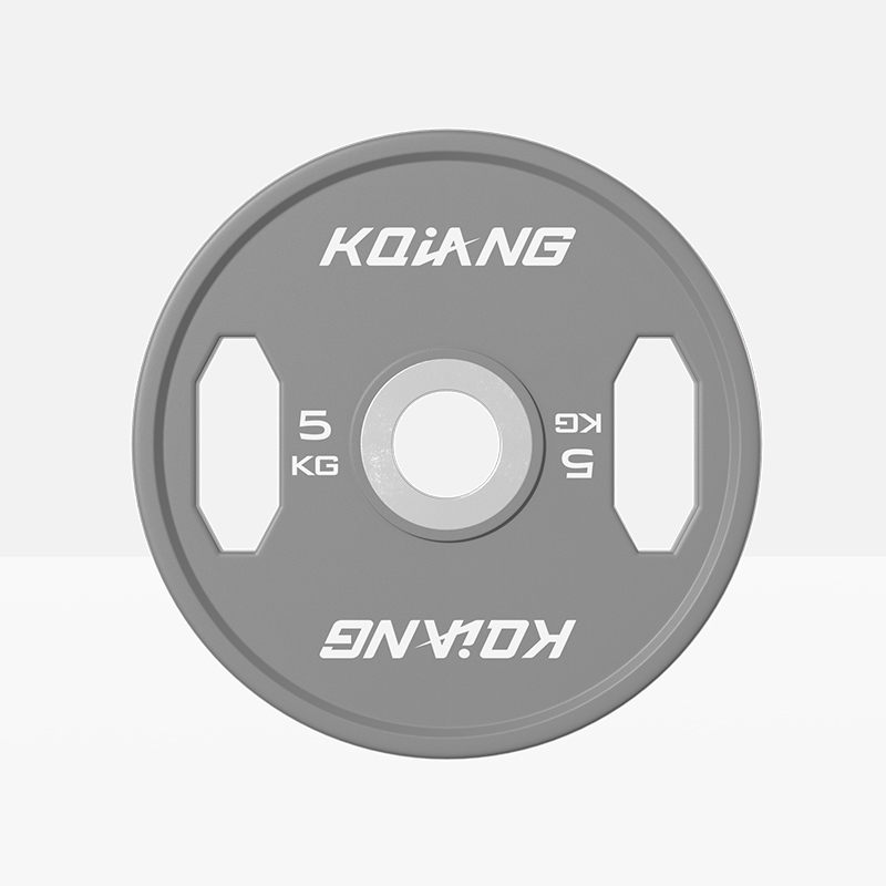 康強CPU彩色橡膠環保無味杠鈴片舉重(zhong)力(li)量舉杠鈴舉重(zhong)片5KG
